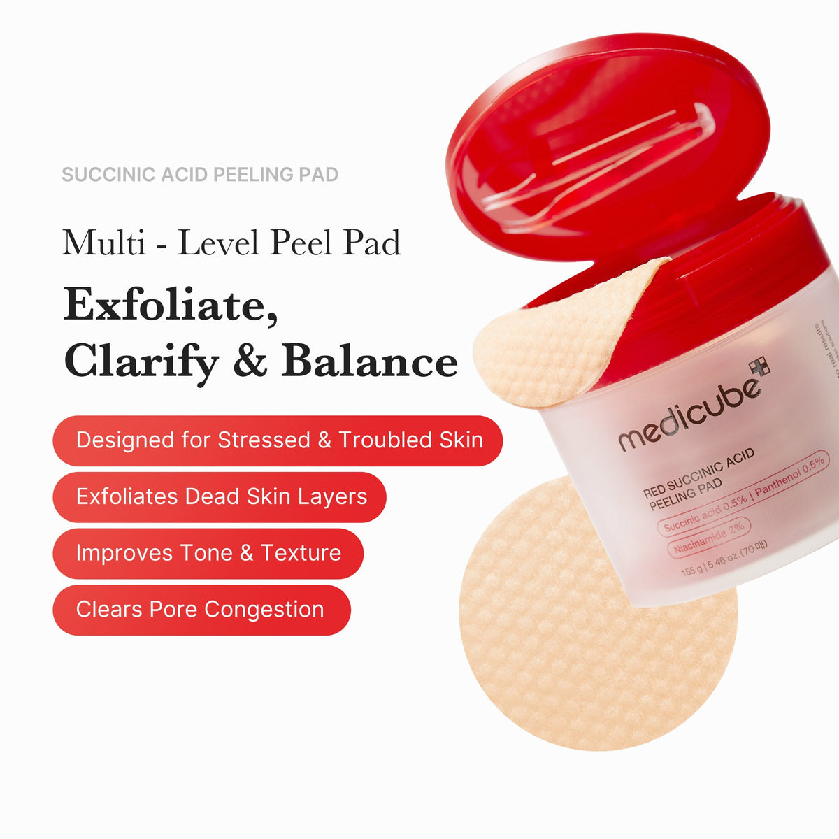 Red Succinic Acid Panthenol Pads R2