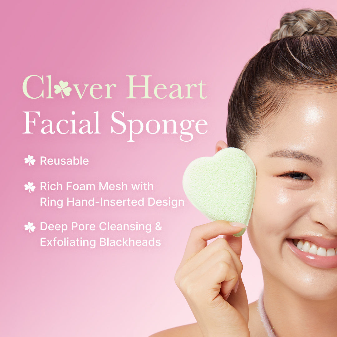 Clover Heart Facial Sponge O6