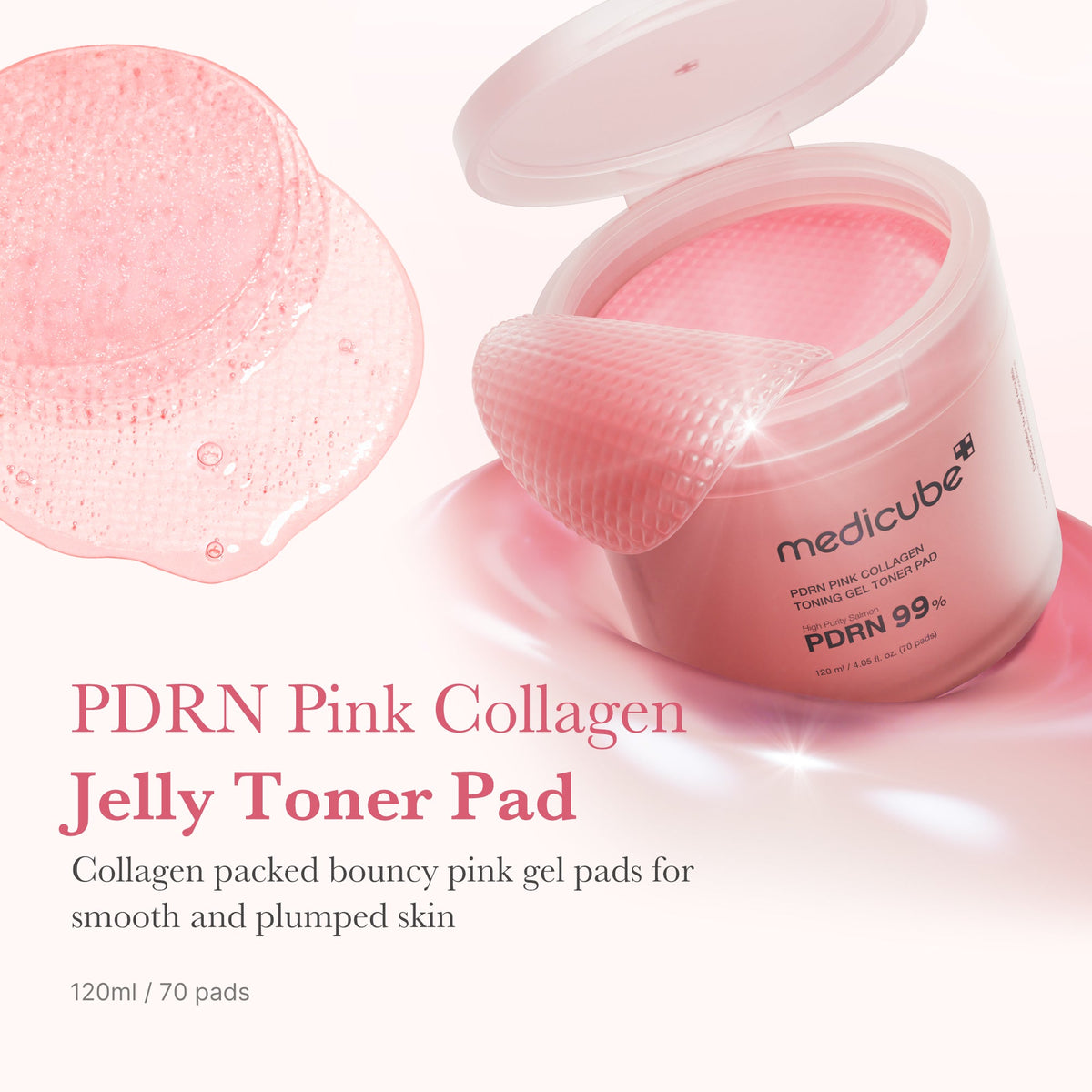 PDRN Pink Collagen Gel Toner Pad E7