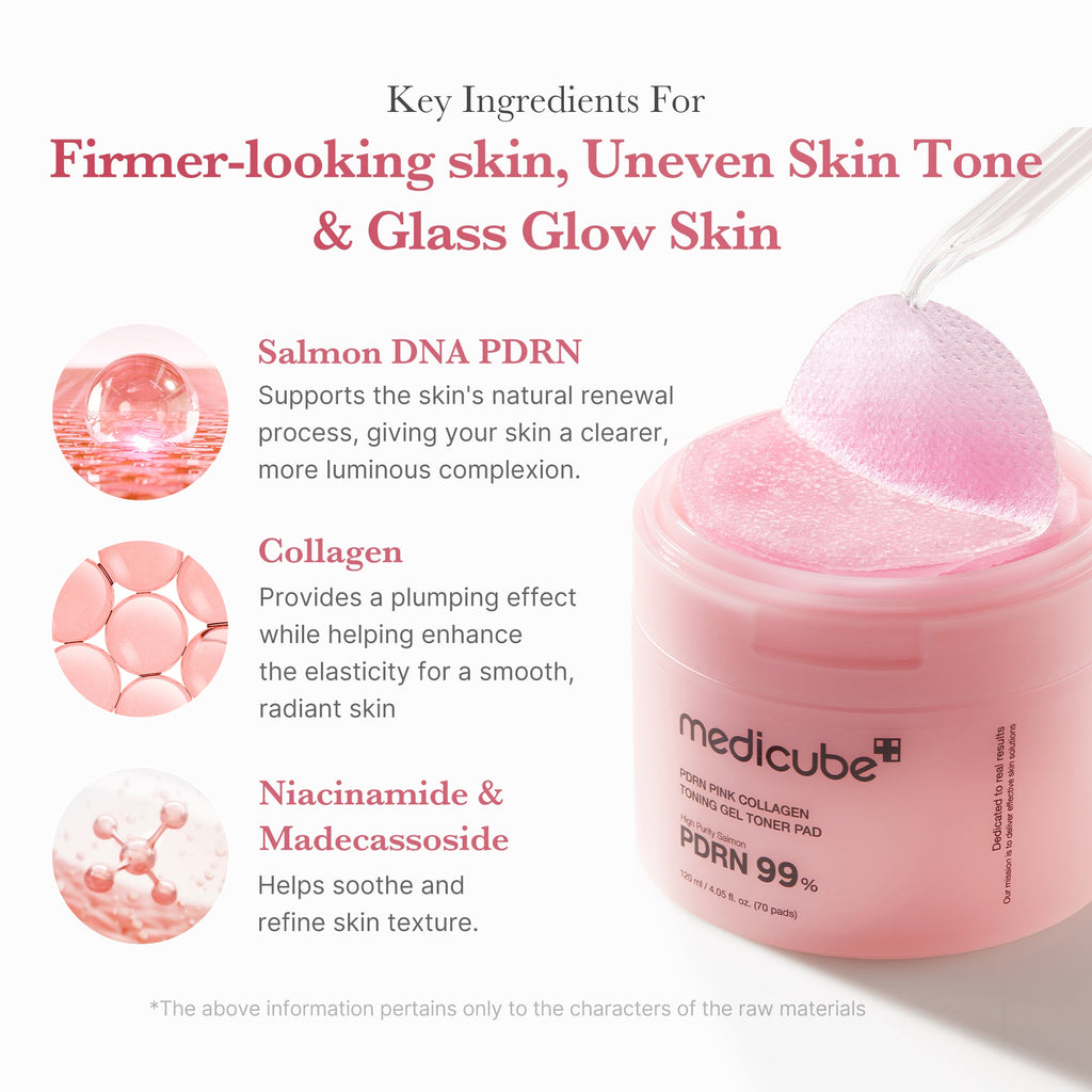 PDRN Pink Collagen Gel Toner Pad E7